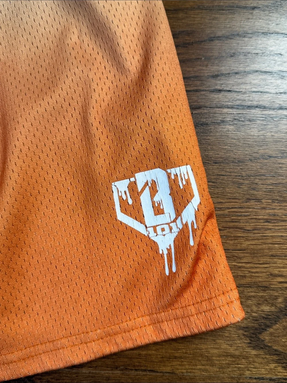 Baseball Lifestyle 101 Kids Orange Ombre Athletic Shorts with Graphic Accent